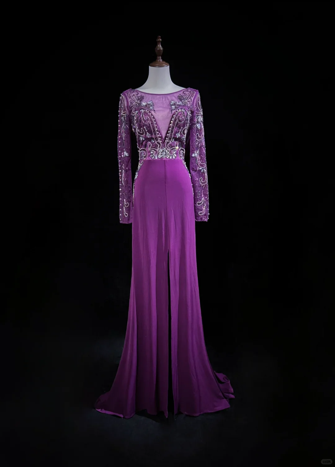 Elegant Glamour A Line Scoop Grape Chiffon Long Prom Dress Party Dress Evening Dresses DP1689 - Deanwangkt