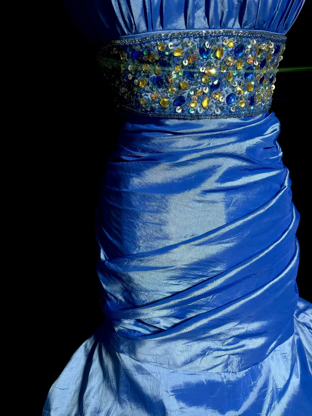 Elegant Mermaid Strapless Royal Blue Long Taffeta Prom Dresses Party Dress 18th Birthday Outfits Graduation Dresses DH2644 - Deanwangkt