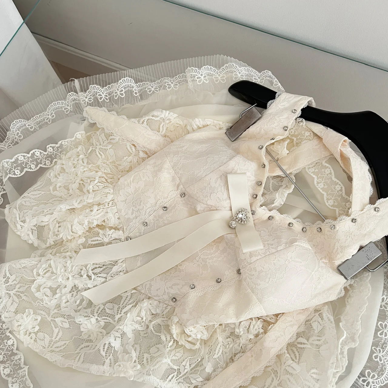 Sexy A line Halter Neckline White Lace Summer Dress Holiday Party Outfits For Women DP0107 - Deanwangkt