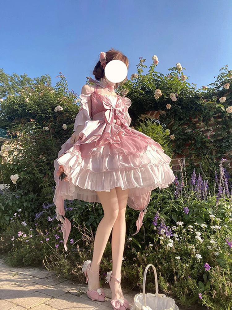 Vintage Ball Gown Pink Short Mini Summer 18th Birthday Dress Lolita Dress Birthday Outfits W1248 - Deanwangkt