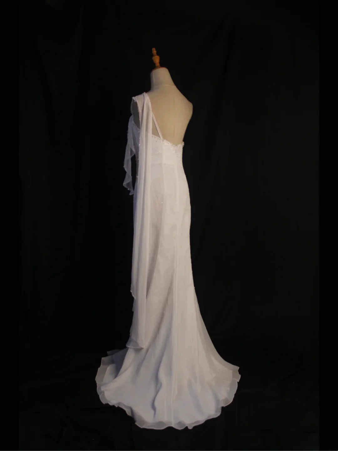 Retro Wedding Dress 1950s 1940s Mermaid One Shoulder Chiffon White Long Wedding Dresses Bridal Gowns Brides Gown DH574 - Deanwangkt