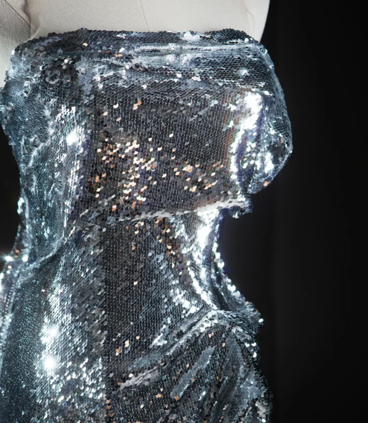 Pretty Mermaid Strapless Sleeveless Sequin Long Silver Prom Dresses Simple Evening Dresses DP463 - Deanwangkt