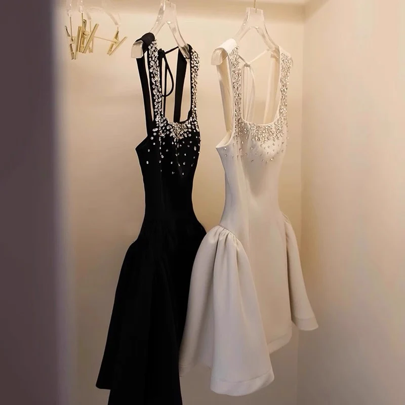 Cute Ball Gown Square Little Black Dress Short Mini Formal 8th Grade Homecoming Dresses Middle School Cocktail Dress Hoco Outfits DH2641 - Deanwangkt