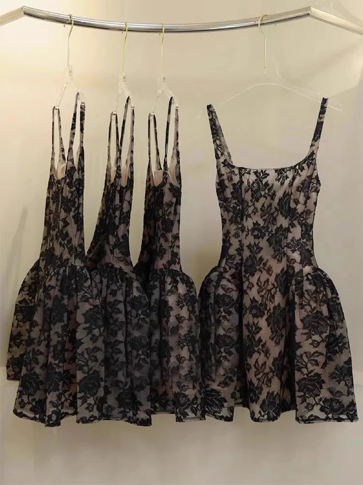 Cute Ball Gown Square Little Black Dress Lace Short Mini Formal 8th Grade Homecoming Dresses Middle School Cocktail Dress Hoco Outfits DH2638 - Deanwangkt