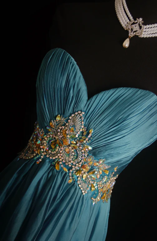 Vintage Sweetheart Neck Sheath Long Prom Dresses Chiffon Pleated Blue Evening Dress Sleeveless Formal Dresses DP3681 - Deanwangkt