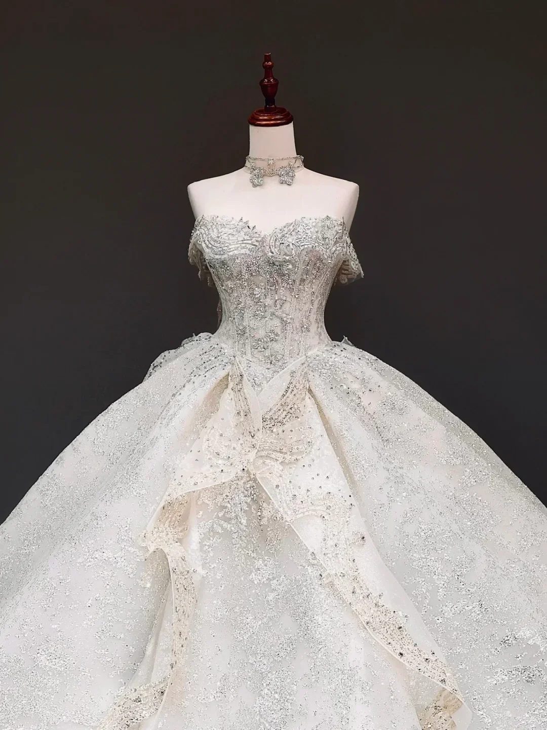 Princess Bridal Gown Ball Gown Sweetheart White Sequin Wedding Dresses Bridal Gowns DP815 - Deanwangkt