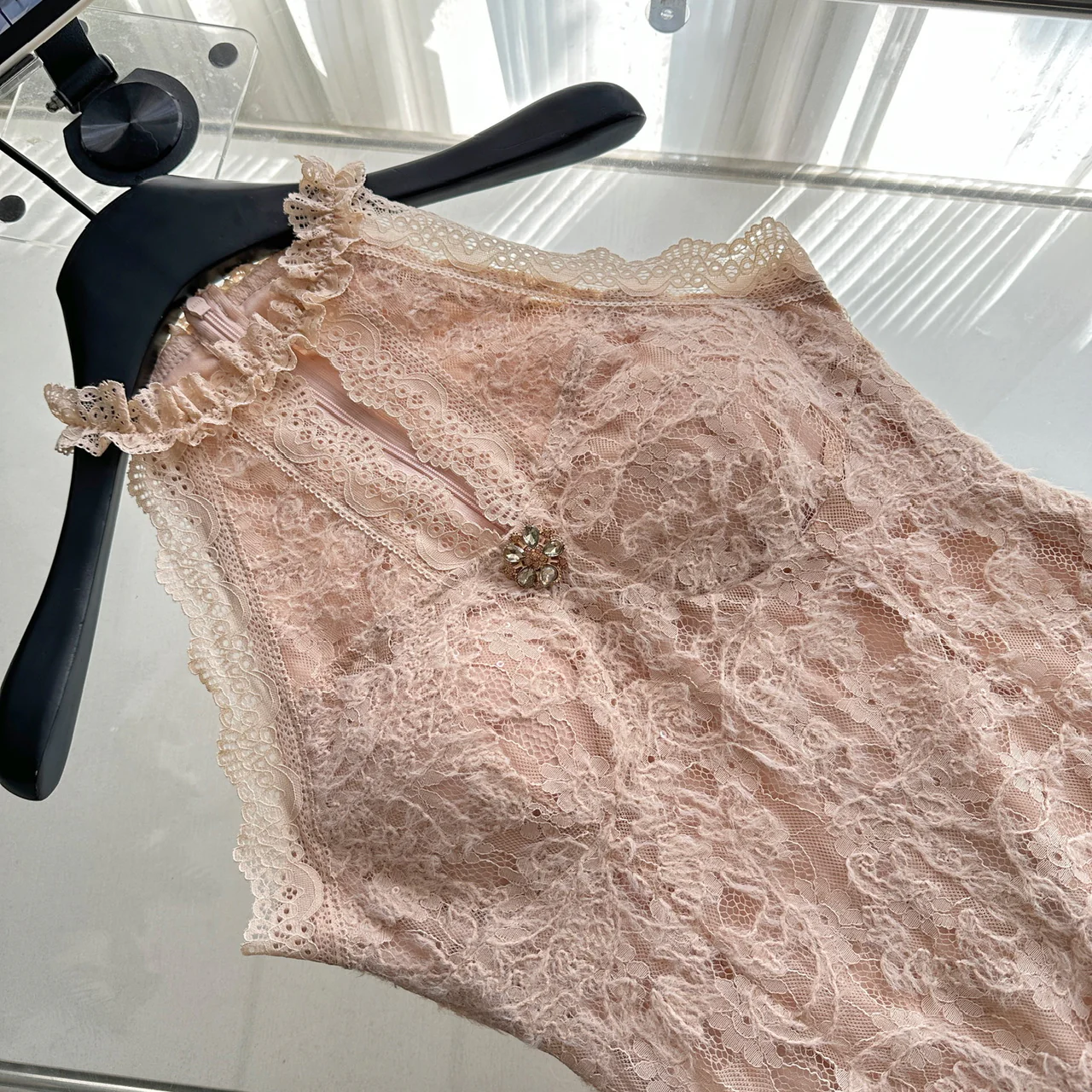 Sexy Sheath Jewel Floral Pink Lace Summer Dress Holiday Party Outfits For Women DP0087 - Deanwangkt