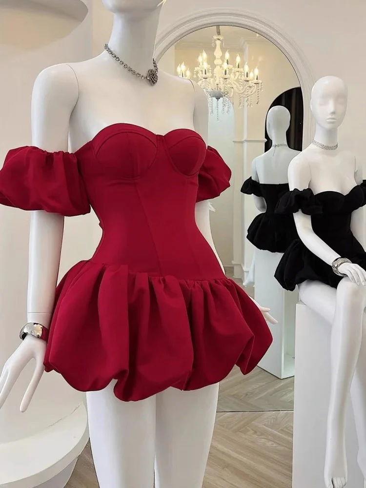 Cute Ball Gown Off The Shoulder White Satin Short Formal 8th Grade Homecoming Dresses Middle School Cocktail Dress Hoco Outfits DH2627 - Deanwangkt