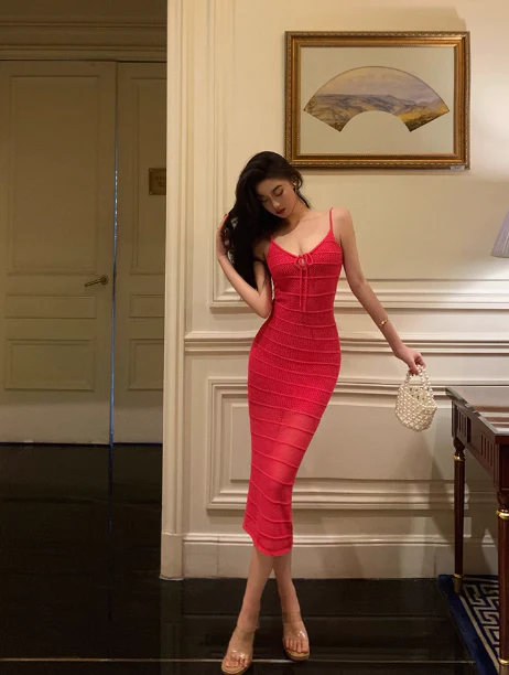 Sexy Sheath Spaghetti Straps Hot Pink Sleeveless 21st Birthday Dress Party Gown Birthday Outfits For Women DP549 - Deanwangkt