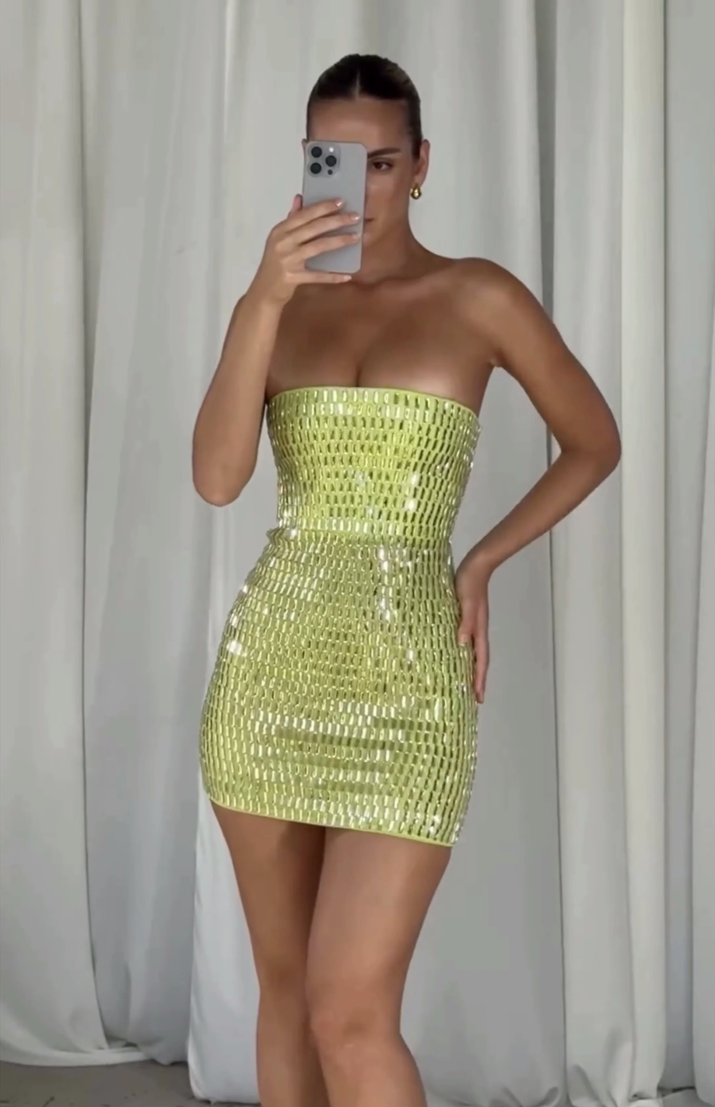 Sexy Sheath Strapless Green Tight Formal Homecoming Dresses 18th Birthday Outfits Graduation Dress Short Mini Hoco Dresses DH2547 - Deanwangkt