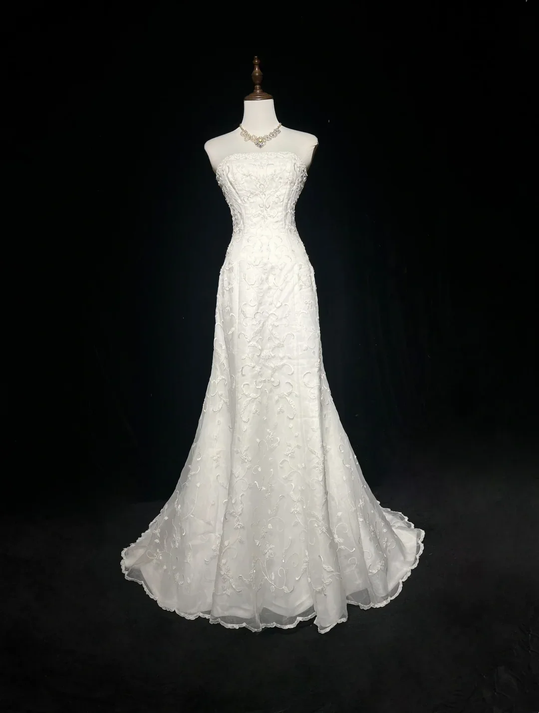Vintage Wedding Dress 1950s 1940s Mermaid Strapless Lace White Long Wedding Dresses Bridal Gowns Brides Gown DH526 - Deanwangkt