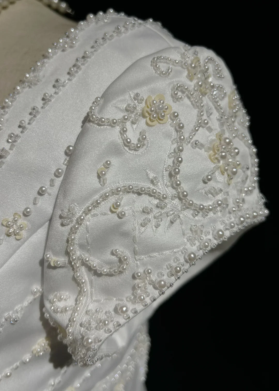 Classic Bridal Gown A line Square Neck Short Sleeves Satin White Wedding Dresses Minimalist Bridal Gowns DH648 - Deanwangkt