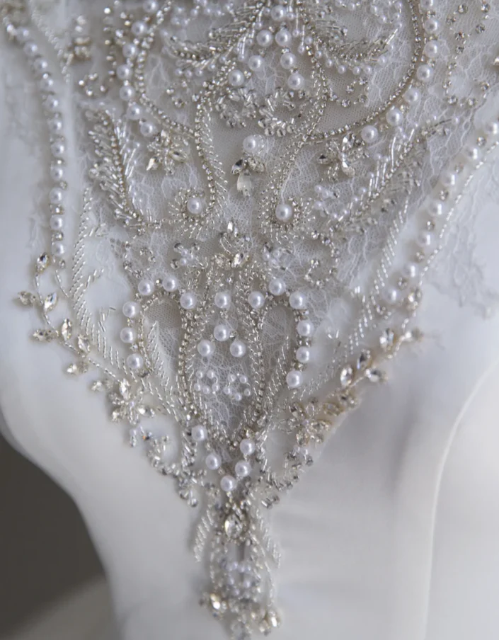 Timeless Ball Gown Scoop Neckline Short Sleeves Long Satin White Sweep Train Wedding Dresses Brides Dress DP513 - Deanwangkt