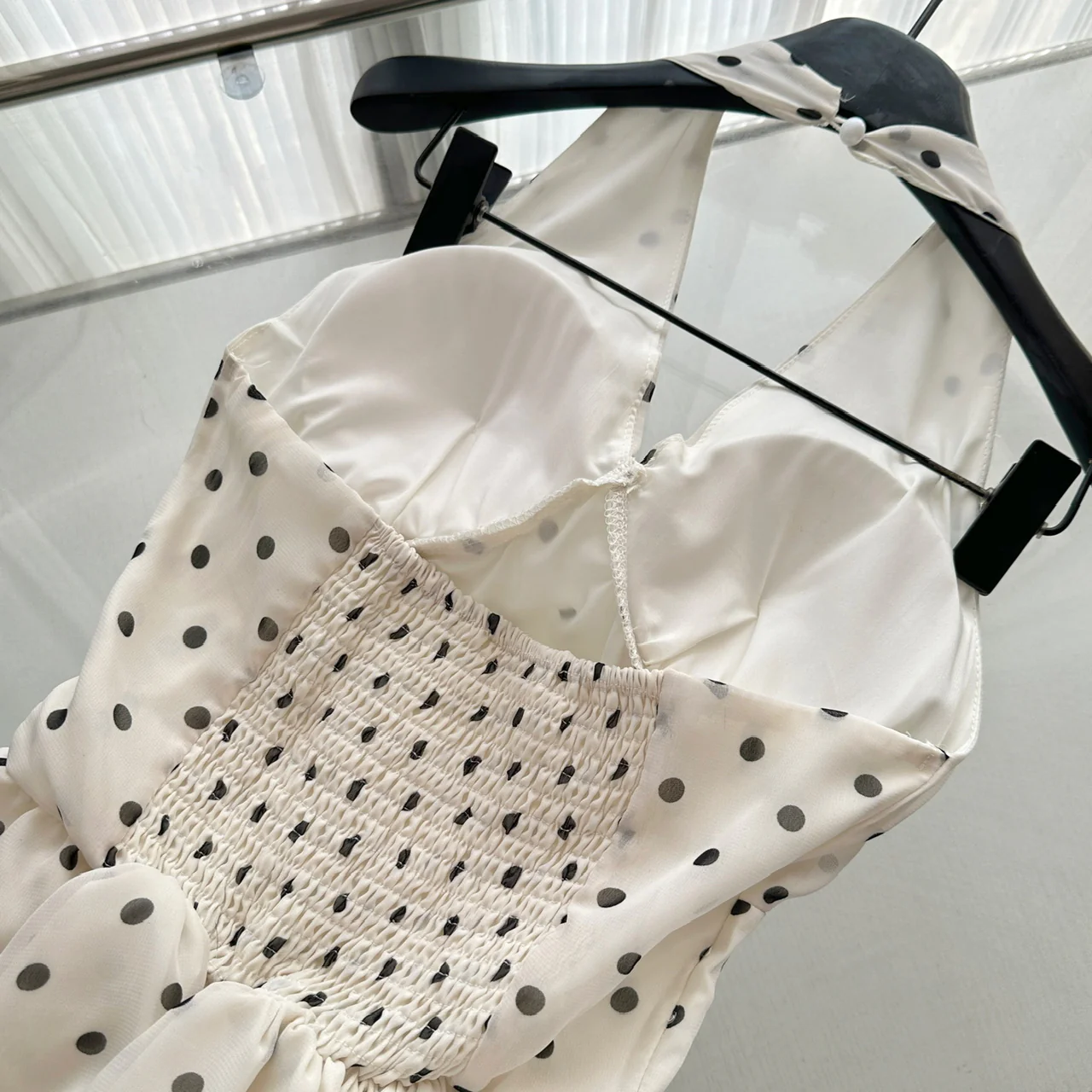 Cute A Line Halter Polka Dots Summer Dress Holiday Party Outfits For Women DP0101 - Deanwangkt