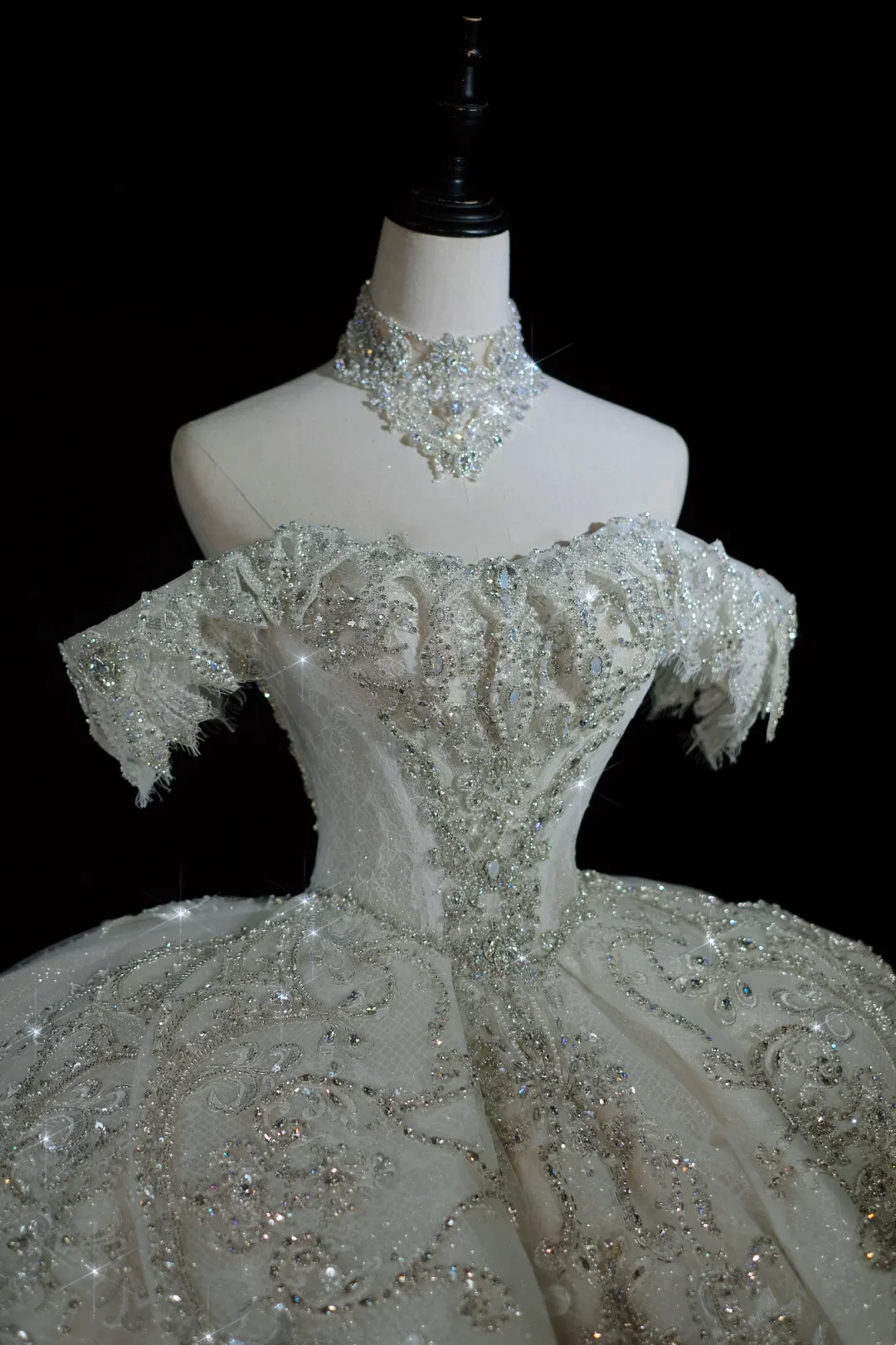 Timeless Bridal Gown Ball Gown Off The Shoulder Sequin Long Wedding Dresses Elegant Brides Gowns DH735 - Deanwangkt