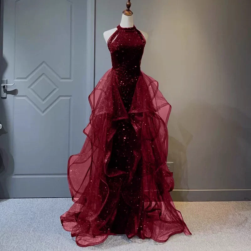 Pretty Navy Blue Sequins Long Prom Party Dress Prom Dress Evening Dresses DP309 - Deanwangkt