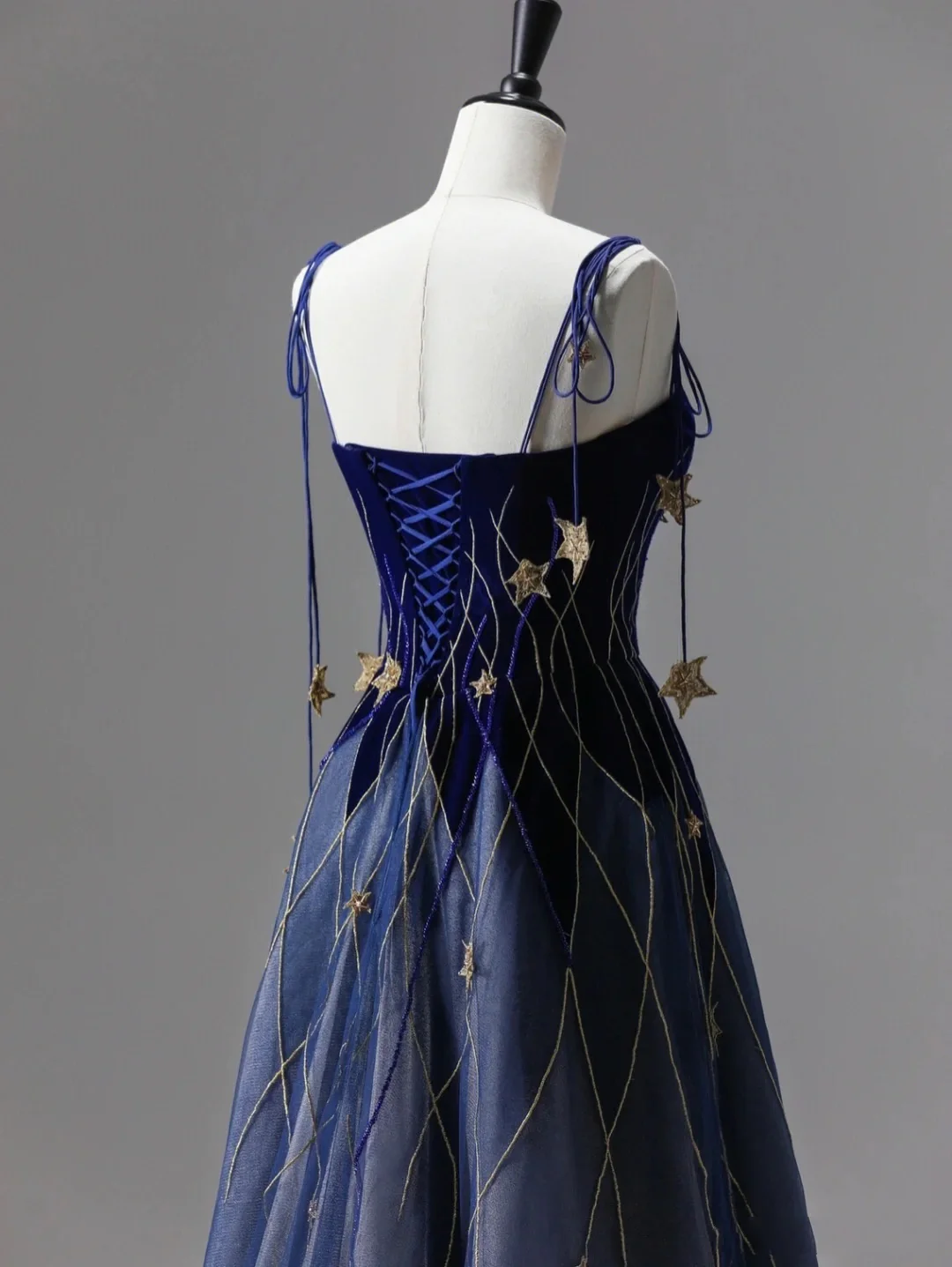 Classy Ball Gown Straps Blue Tulle Prom Dresses Birthday Dresses Dance Party Dress Graduation Prom Dresses DP506 - Deanwangkt