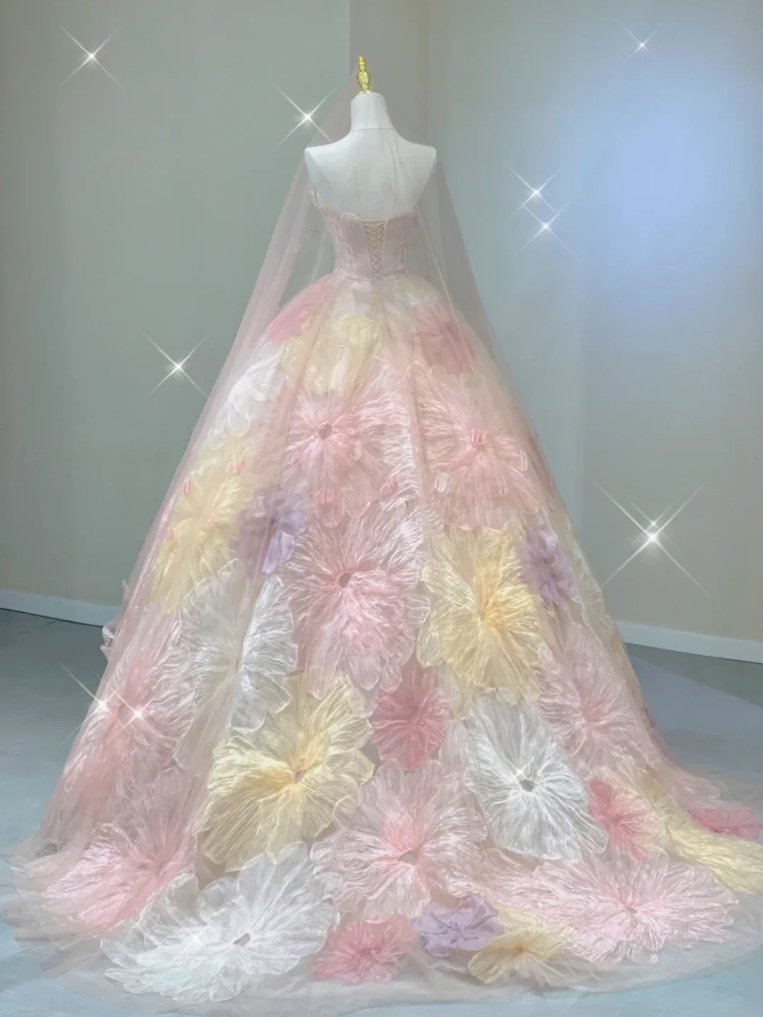 Pretty Ball Gown Strapless Pink Tulle Long Prom Dresses High School Outfits Evening Dresses DP401 - Deanwangkt