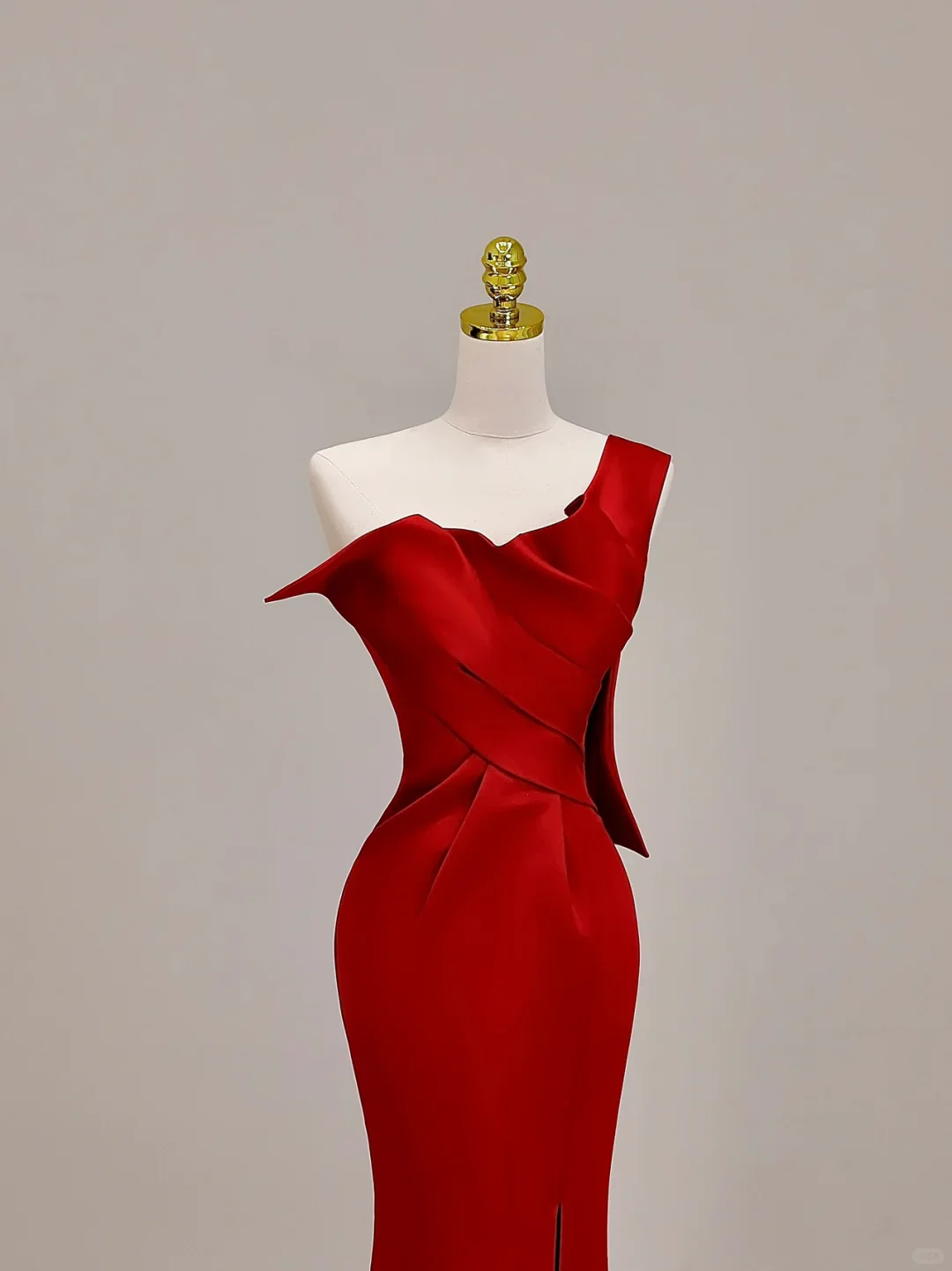 Elegant Glamour Mermaid One Shoulder Red Prom Dress Party Dress Long Evening Dresses DP1541 - Deanwangkt