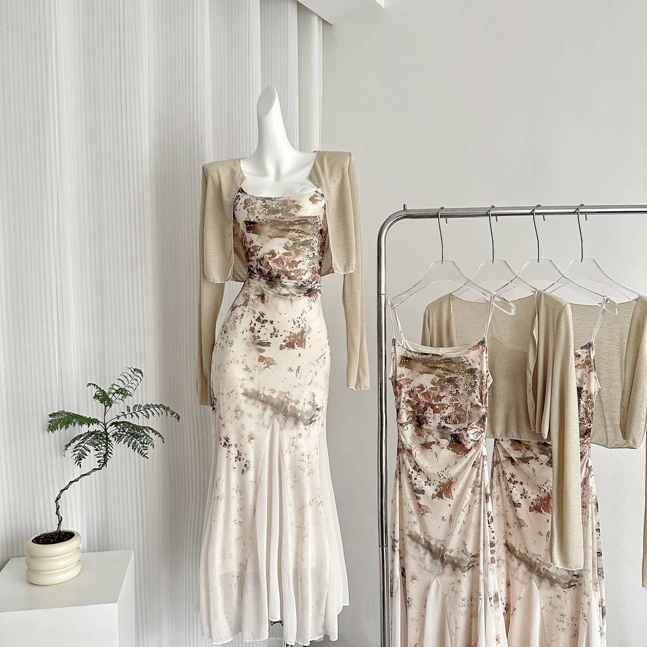 Sweet Mermaid 2 Piece Long Women Summer Holiday Holiday Dresses DP0022 - Deanwangkt