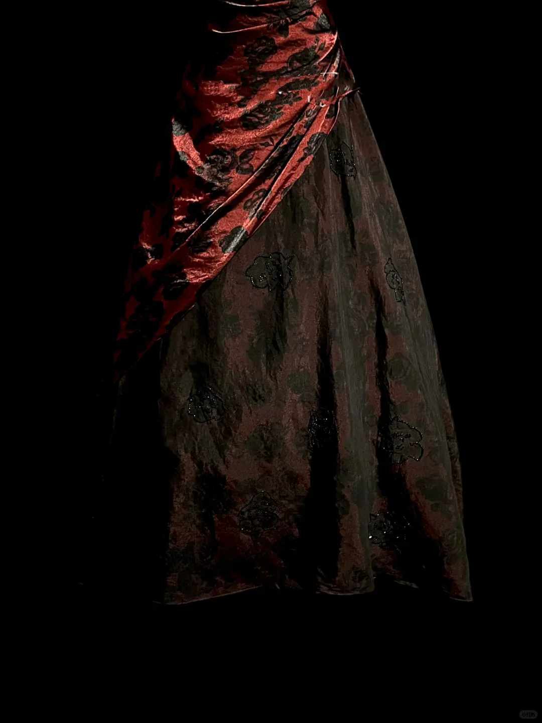 Retro Ball Gown Strapless Burgundy Floral Tulle Long Prom Dresses Evening Gowns Evening Dress DP944 - Deanwangkt