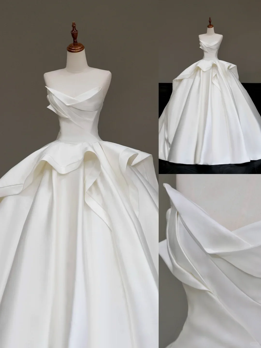 Timeless Bridal Gown Ball Gown Sweetheart White Satin Wedding Dresses Bridal Gowns DP838 - Deanwangkt