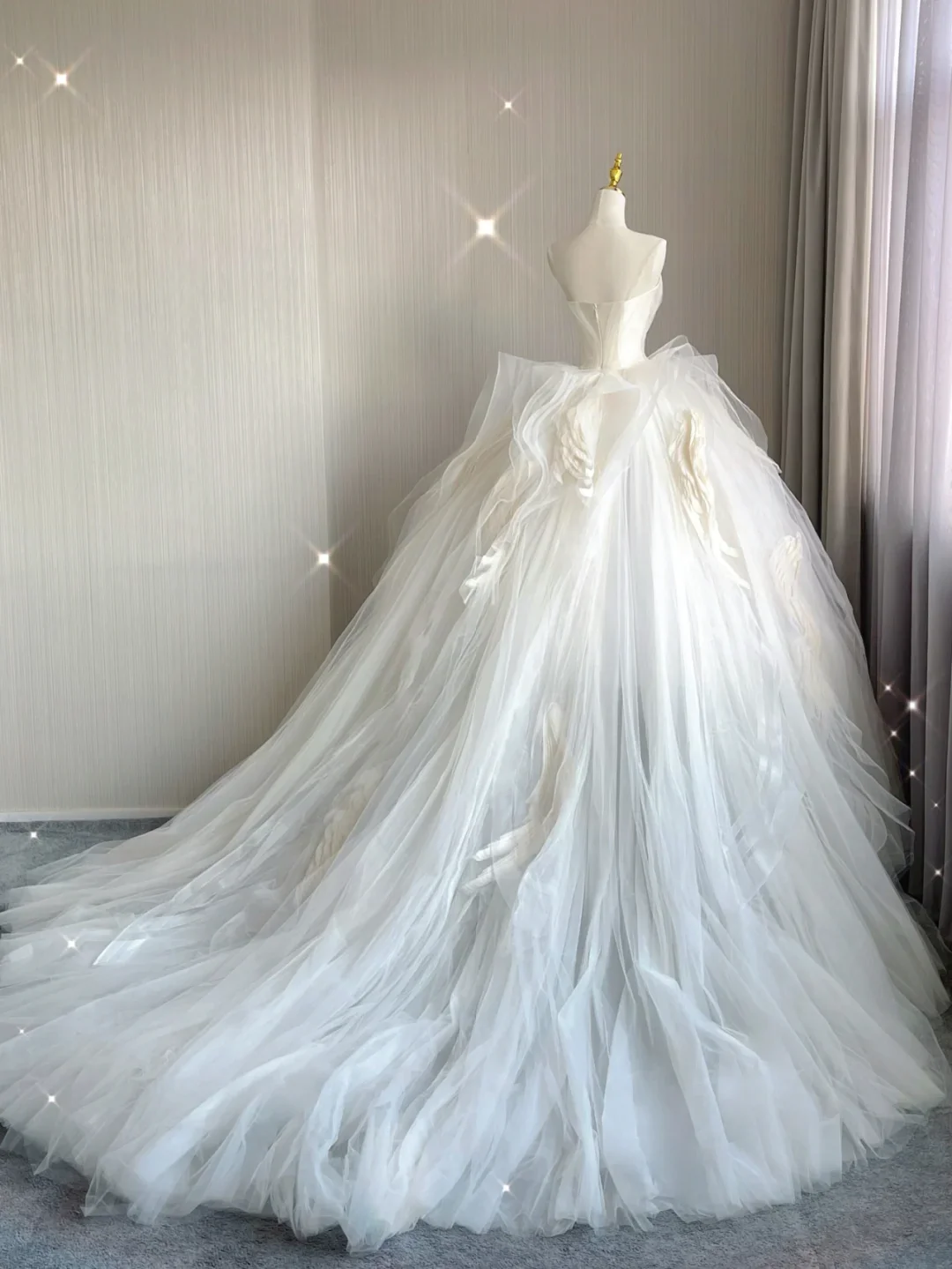Timeless Ball Gown Strapless Long Satin White Sweep Train Wedding Dresses Brides Dress DP410 - Deanwangkt