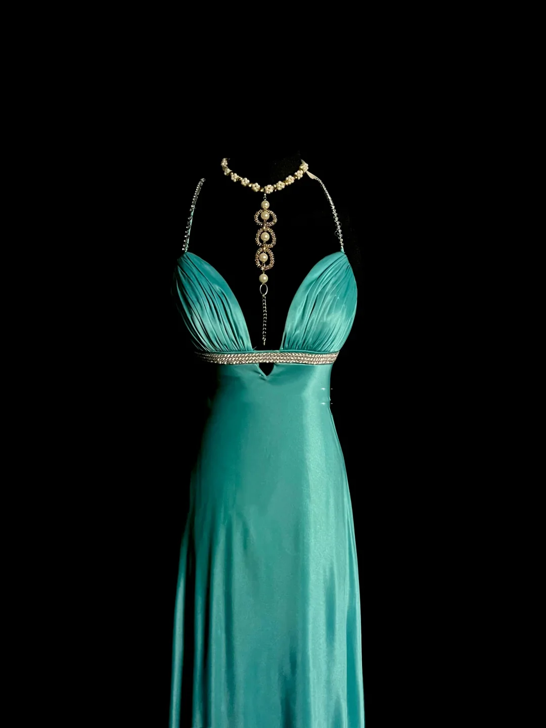 Elegant Glamour Mermaid Spaghetti Straps Blue Satin Long Prom Dresses Party Dress Evening Dress DP927 - Deanwangkt