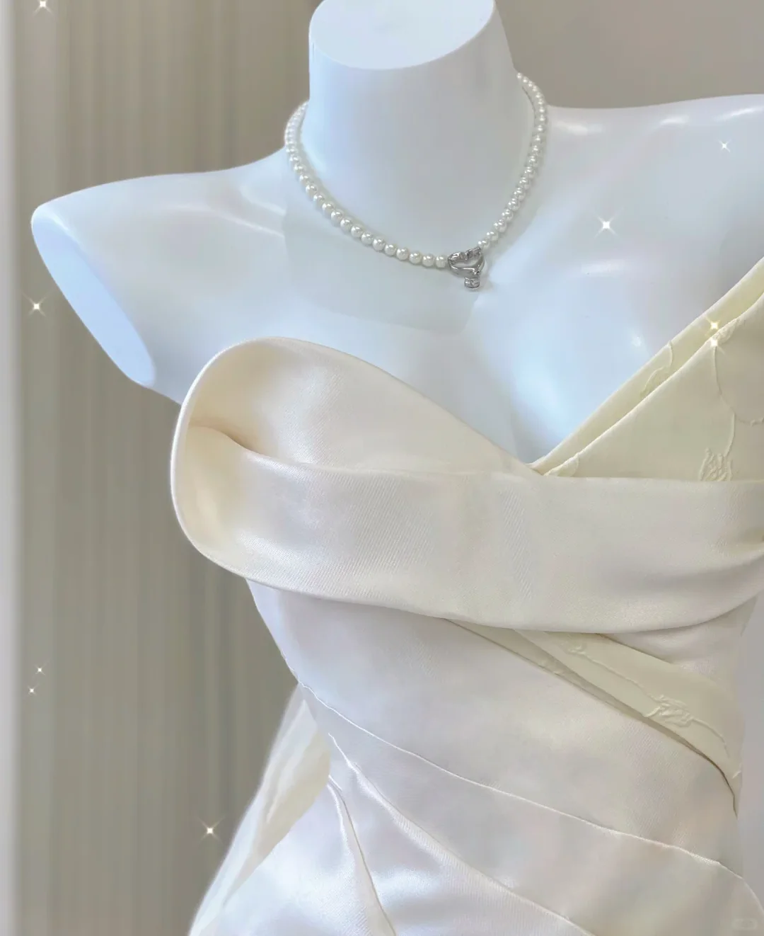 Unique Mermaid Sweetheart Ivory Satin Long Wedding Dresses Brides Dress P0030 - Deanwangkt