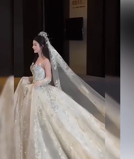 Luxury Sweetheart Neck Ball Gown Beaded Long Wedding Dresses Tulle White Bridal Dresses Sleeveless Bridal Gowns DP3697 - Deanwangkt