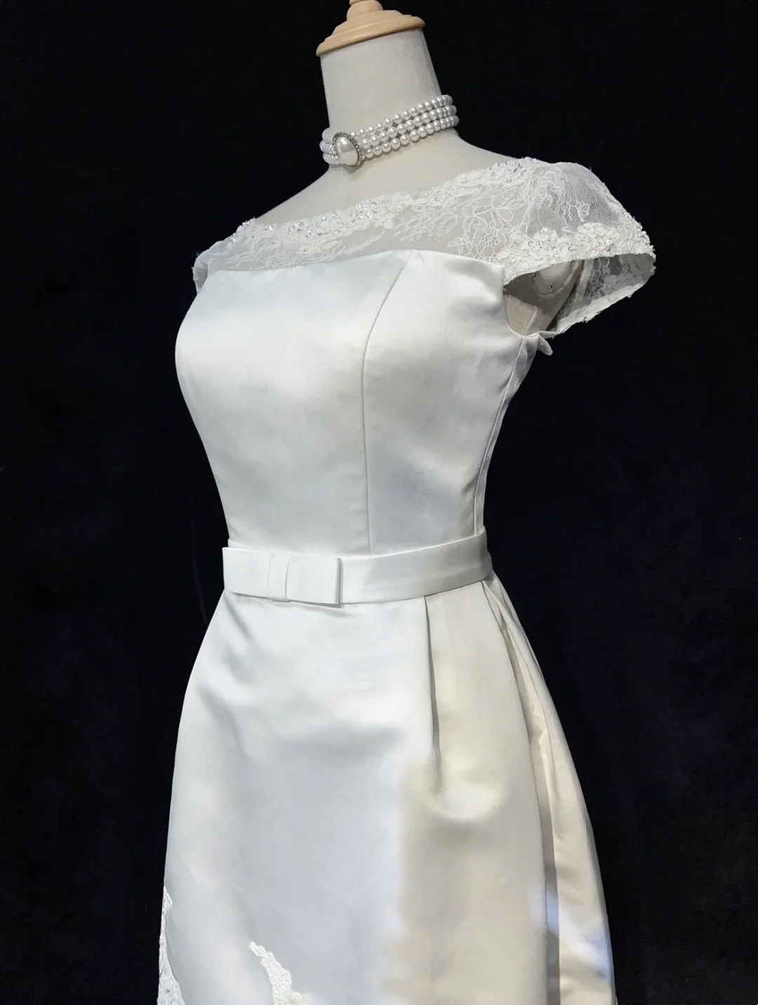 Modest Wedding Dress Sheath Scoop Neck Short Sleeves Summer Lace Wedding Dresses Bride Dress Bridal Gowns DH1440 - Deanwangkt