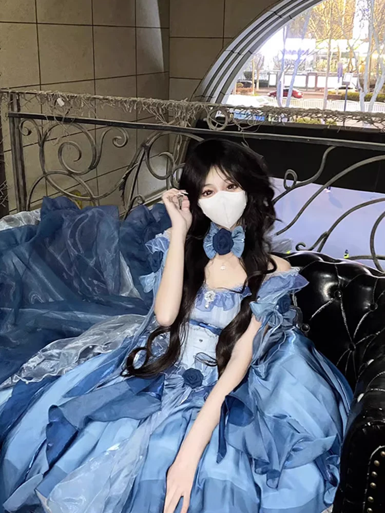 Sexy Ball Gown Off The Shoulder Half Sleeves 21st Birthday Dress Lolita Dress Birthday Outfits DP0213 - Deanwangkt