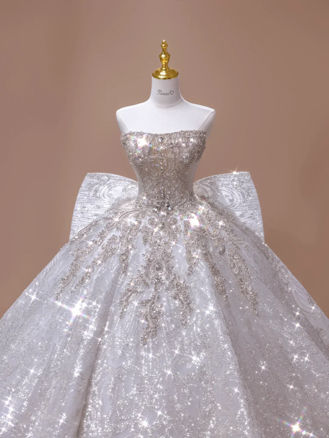 Timeless Bridal Dress Ball Gown Strapless Lace Sequin White Long Wedding Dress Long Wedding Dresses Modest Wedding Gowns DH2794 - Deanwangkt