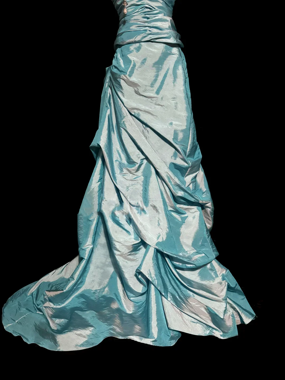 Pretty Ball Gown Sweetheart Blue Taffeta Long Quinceanera Dress Formal Gowns Vestido De 15 Anos Sweet 16 Dress W841 - Deanwangkt