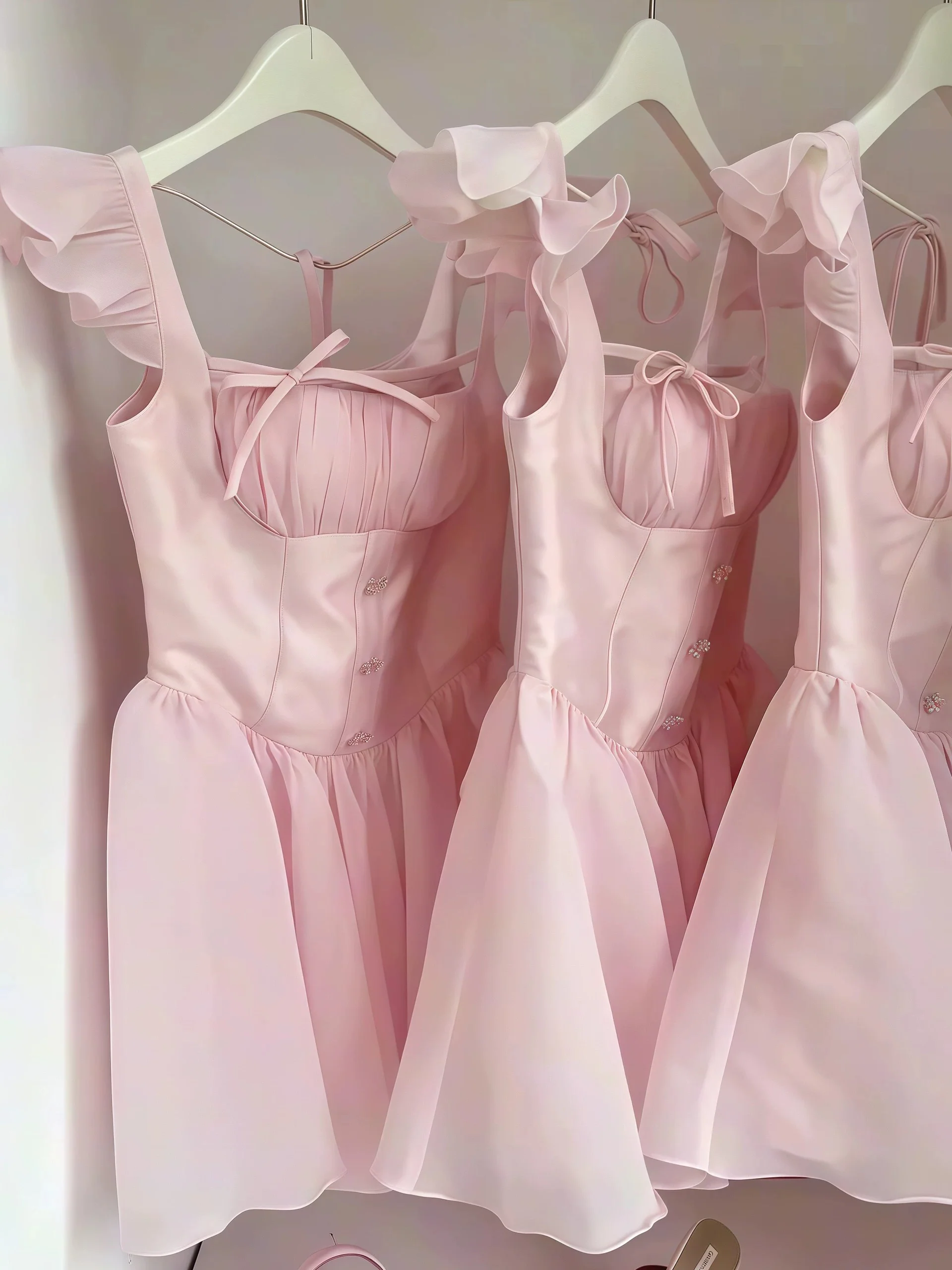 Simple A Line Square Neck Pink Short Formal Homecoming Dresses Party Graduation Dress Dance Hoco Dresses DH2774 - Deanwangkt