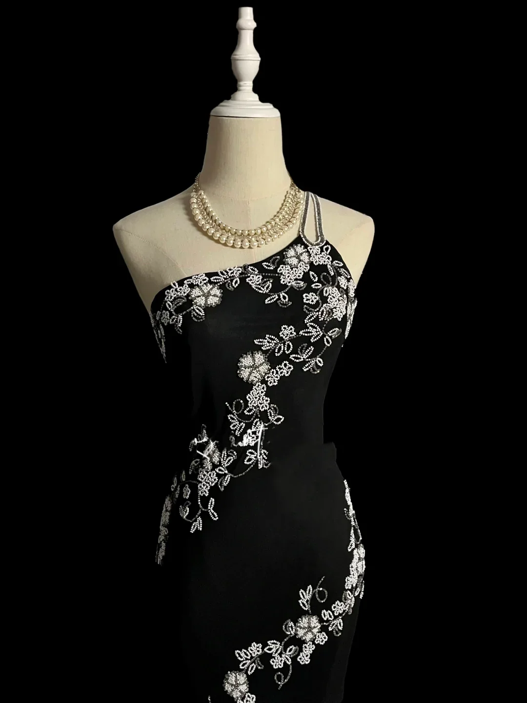 Retro Sheath One Shoulder Black Prom Dresses Evening Gowns Evening Dress DP941 - Deanwangkt