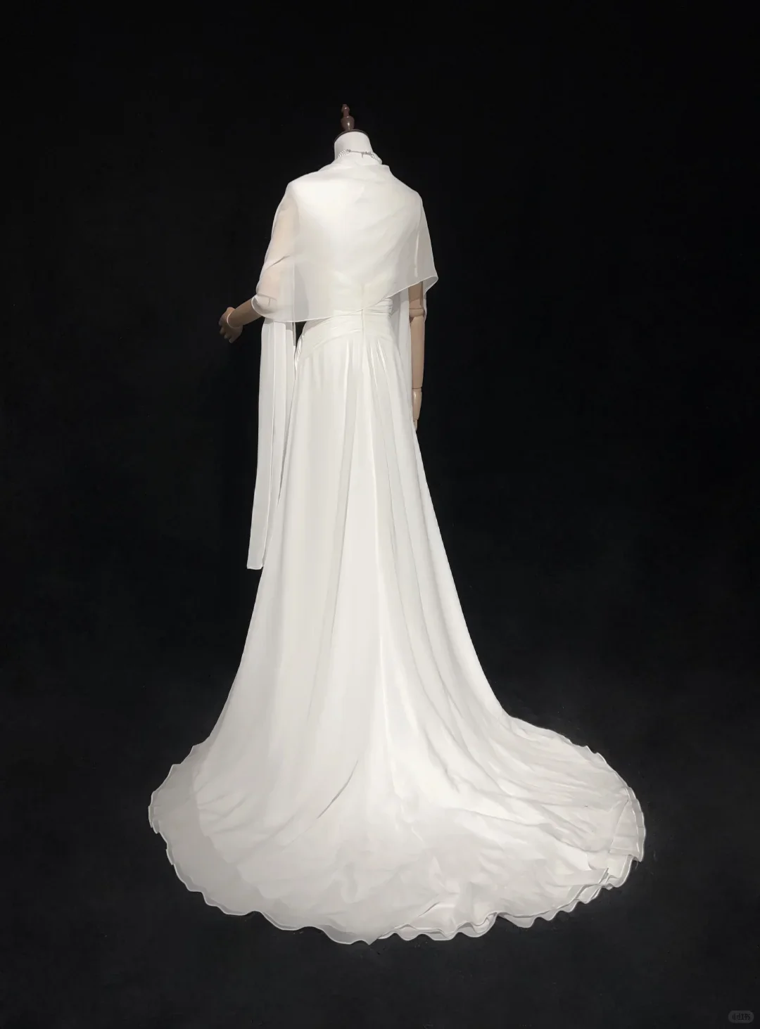 Unique Bridal Gown A Line Spaghetti Straps Chiffon Long White 50s Wedding Dresses Vintage Bridal Gowns DH1144 - Deanwangkt
