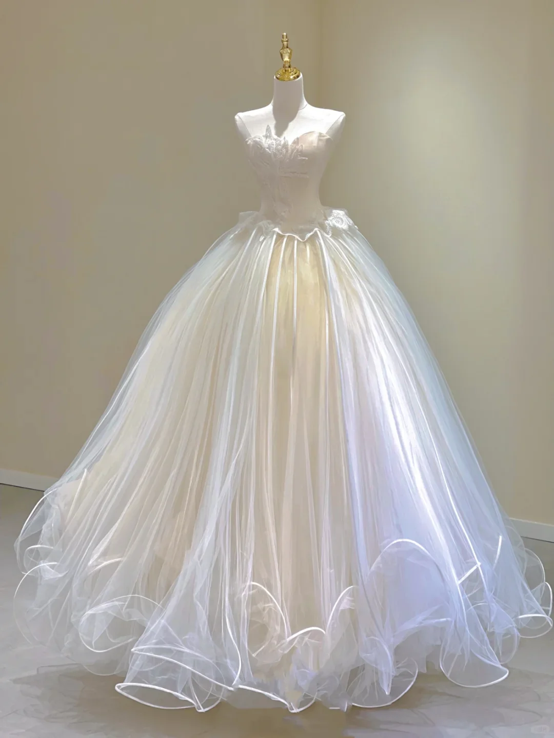 Timeless Ball Gown Sweetheart Tulle Long White Wedding Dresses Brides Dress DP326 - Deanwangkt