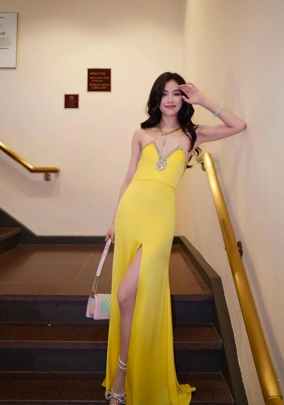 Modest Spaghetti Strap Sheath Satin Long Prom Dress, Backless Yellow Evening Dress DP2940 - Deanwangkt