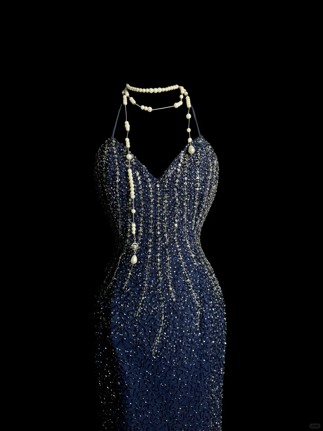 Pretty Mermaid Halter Navy Blue Sequin Backless Long Night Dinner Evening Dresses Formal Summer Wedding Guest Dresses Wedding Guest Outfits DP2068 - Deanwangkt