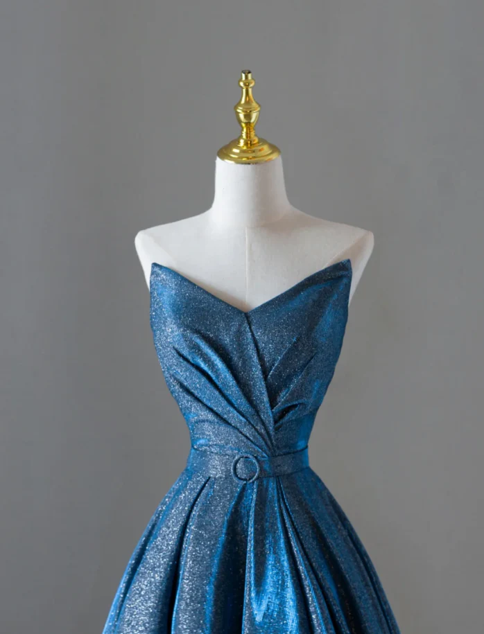 Fairy-tale A Line Sweetheart Blue Sequin Long Prom Dresses Evening Dresses DP512 - Deanwangkt