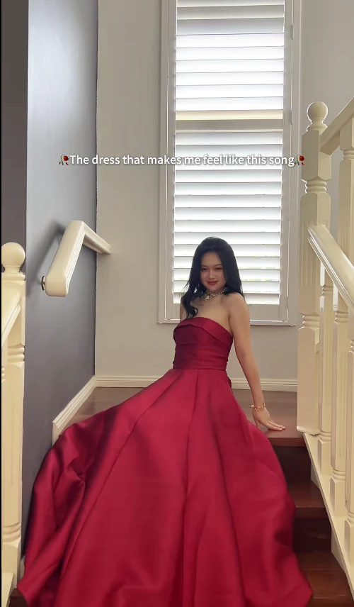 Sexy A-Line Burgundy Long Prom Dresses; Sleeveless Satin Burgundy Evening Dresses DP04030 - Deanwangkt