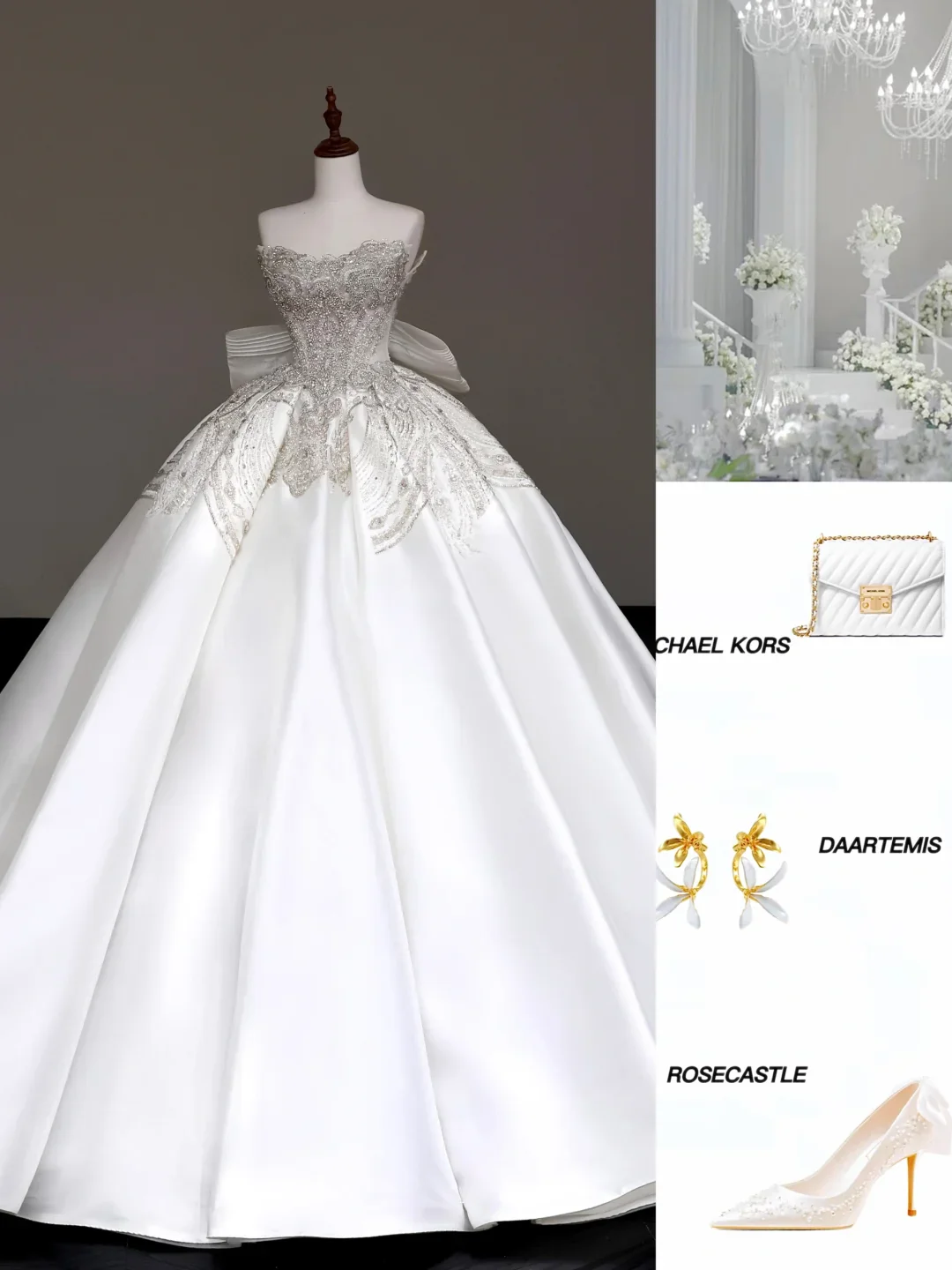 Unique Bridal Gown Ball Gown Sweetheart White Satin Wedding Dresses Bridal Gowns DP675 - Deanwangkt