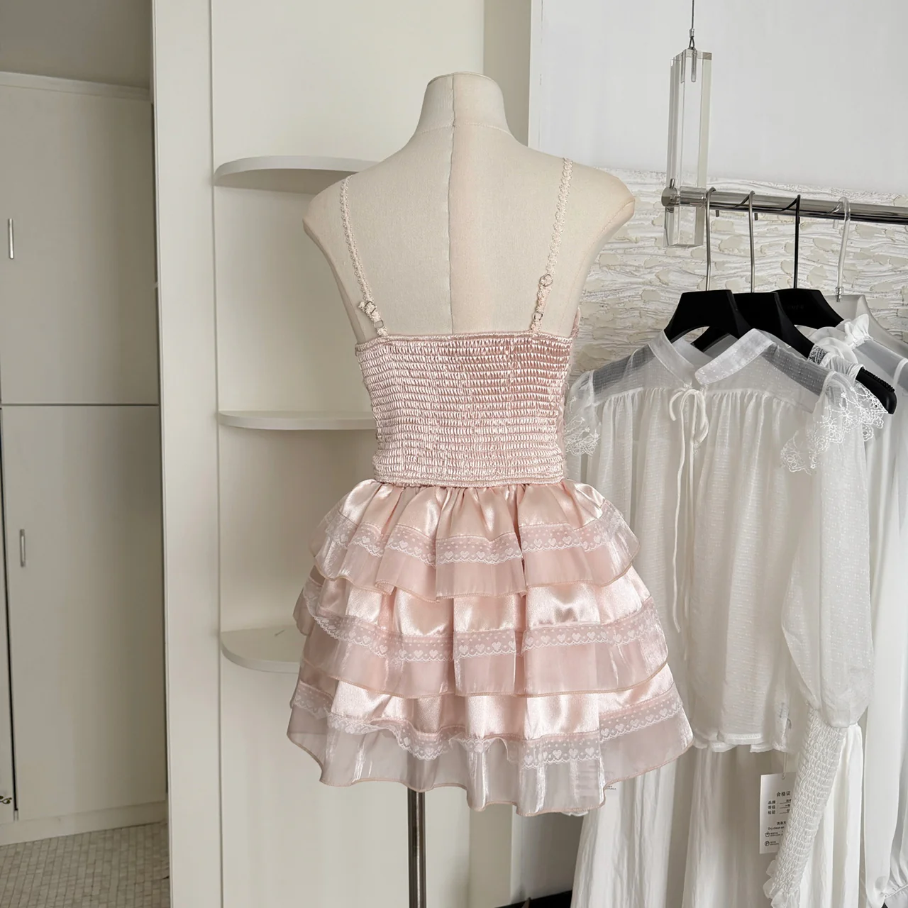Sexy A line Spaghetti Straps 2 Pieces Pink Summer Dress Holiday Dresses Party Outfits For Women DP0118 - Deanwangkt