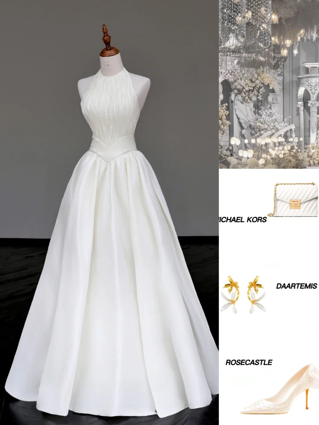 Unique Bridal Gown A line Scoop Sleeveless Satin White Wedding Dresses Bridal Gowns DP696 - Deanwangkt