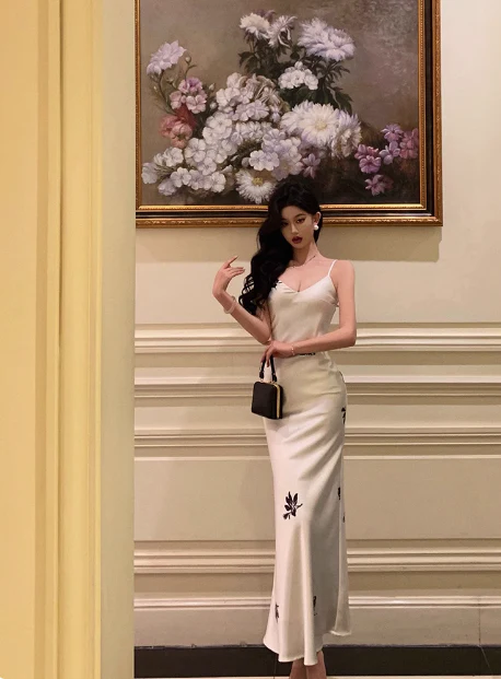 Cute Mermaid Spaghetti Straps Sleeveless White 18th Birthday Dress Party Gown Birthday Outfits For Women DP0539 - Deanwangkt