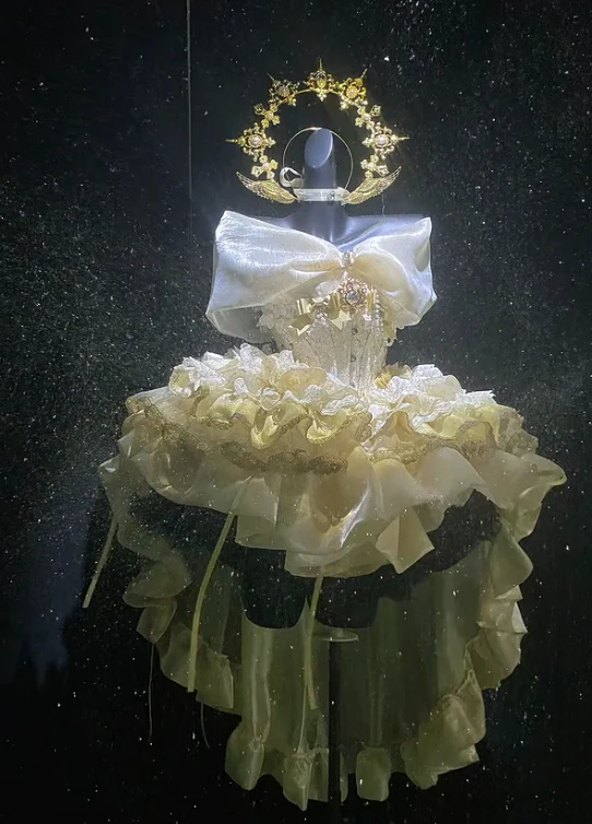 Cute Yellow Off-the-shoulder Ball Gown Short Birthday Dress Tulle Applique Lolita Dress DP2983 - Deanwangkt