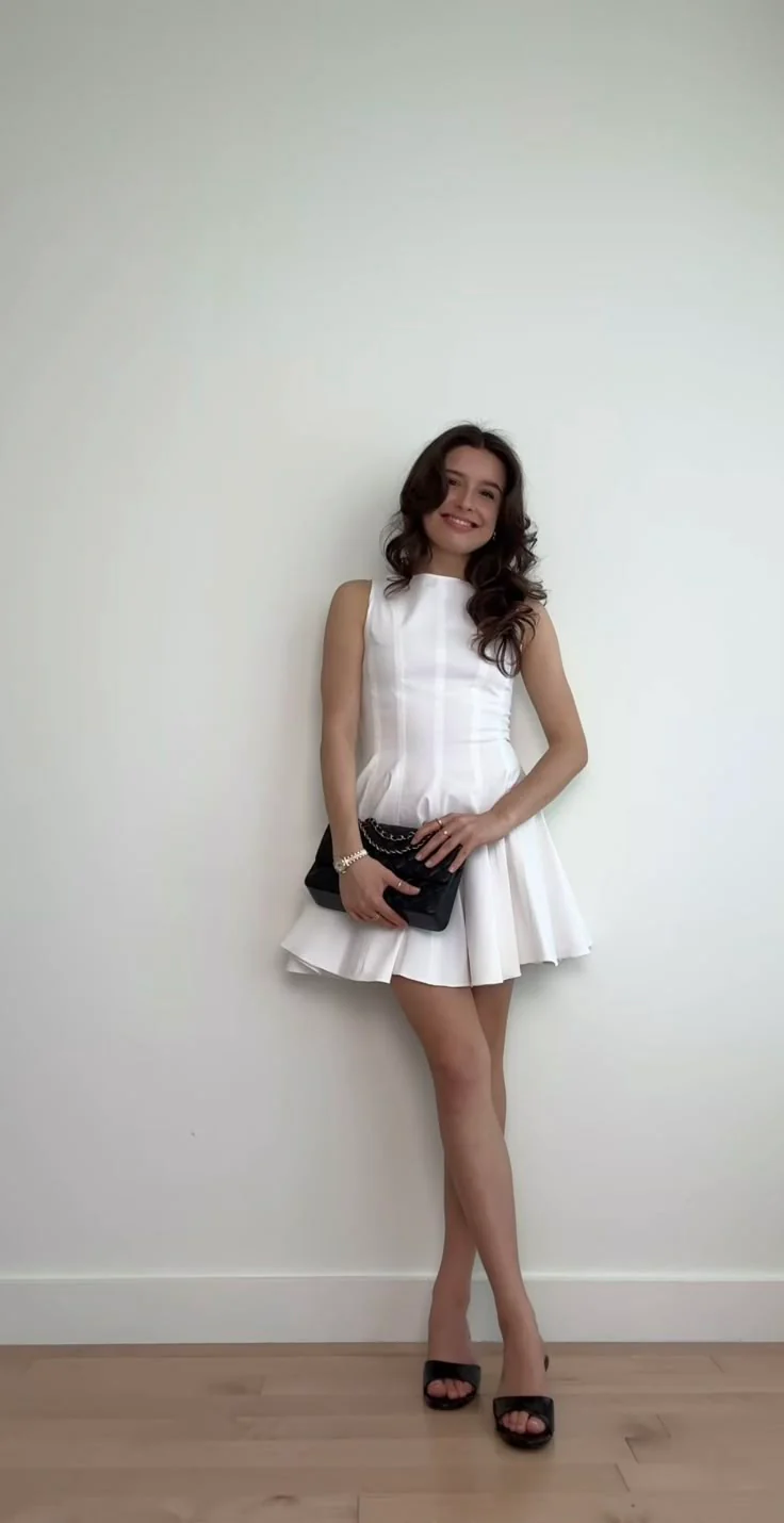 Simple A line White Short Homecoming Dress Summer Hoco Dresses Cocktail Dress DP1956 - Deanwangkt