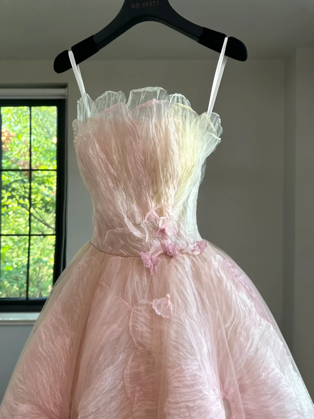 Pretty Ball Gown Sweetheart Pink Tulle Long Floral Quinceanera Dress Formal Gowns Sweet 17 Dresses Vestido De 15 Anos Sweet 16 Dress DH2055 - Deanwangkt