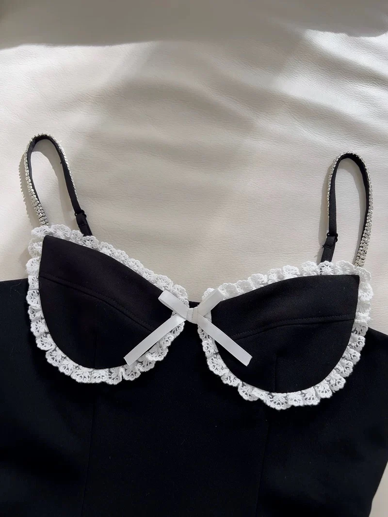 Trendy A line Spaghetti Straps Black Sleeveless Formal Short 8th Grade Homecoming Dress Summer Middle School Hoco Dresses Cocktail Dress Birthday Outfits W954 - Deanwangkt